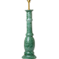 SPECKLED AQUA CANDLESTICK CERAMIC TABLE LAMP