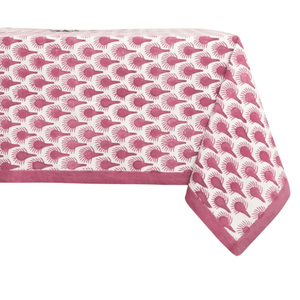 COTTON BLOCK PRINT FEATHER TABLECLOTH