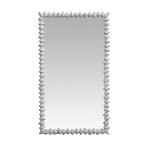 FROST WHITE TEXTURED MIRROR IN CAST RESIN FRAME