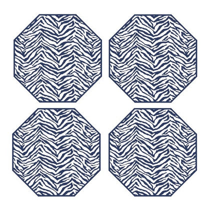 SET OF 4 ZEBRA COASTERS