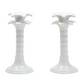 PAIR OF PALM CANDLESTICKS