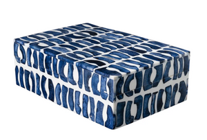 ABSTRACT BLUE & WHITE BONE BOX