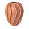 LARGE CERAMIC RUFFLED VASE - DESERT ROSE