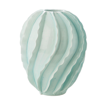 LARGE CERAMIC RUFFLED VASE