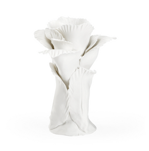 HANDMADE WHITE CERAMIC TULIP FLOWER