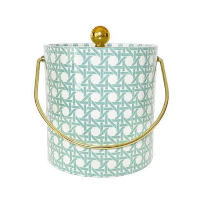 CANE BRASS & ACRYLIC ICE BUCKET
