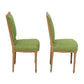 PAIR OF LOUIS XVI PAINTED SIDE CHAIRS WITH GREEN UPHOLSTERY