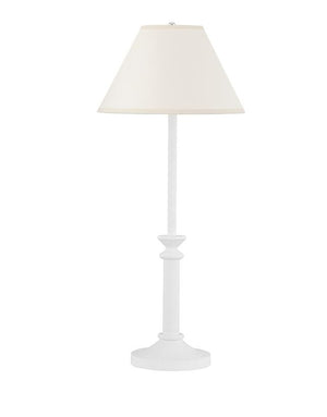 WHITE PLASTER CANDLESTICK LAMP