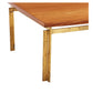 DANISH MODERN STYLE LARGE BRASS AND WOOD COFFEE TABLE C 1960