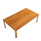 DANISH MODERN STYLE LARGE BRASS AND WOOD COFFEE TABLE C 1960
