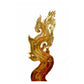PAIR OF GILT WOOD ASIAN NAGA SCULPTURES ON EBONIZED BASES