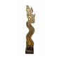 PAIR OF GILT WOOD ASIAN NAGA SCULPTURES ON EBONIZED BASES