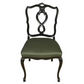 SET OF EIGHT BLACK DINING CHAIRS WITH CABRIOLE LEGS