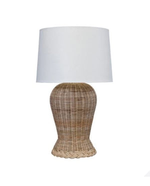 LARGE WICKER TABLE LAMP WITH BRAIDED BASE