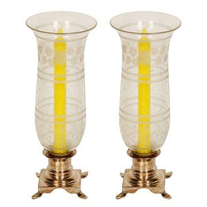 PAIR OF SILVER HURRICANES WITH GLOBES