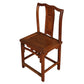 PAIR OF ASIAN WOOD CHAIRS WITH CARVED SQUARE MOTIFF