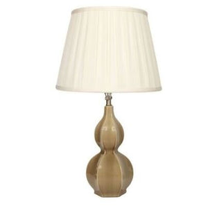 TAUPE HEXAGONAL LAMP WITH SHADE