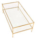 1970's MID CENTURY MODERN BRASS AND GLASS TWO TIER COFFEE TABLE