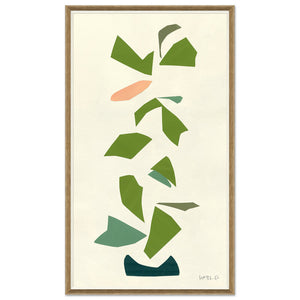 GREEN VINE COLLAGE IN OAK FRAME