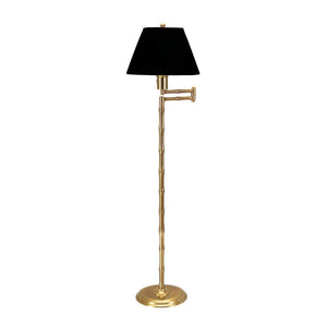 SWING ARM BRASS BAMBOO STANDING LAMP