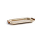 OCTAGON POLISHED GOLD TRAY WITH BONE HANDLE DETAIL