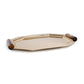 OCTAGON POLISHED GOLD TRAY WITH BONE HANDLE DETAIL